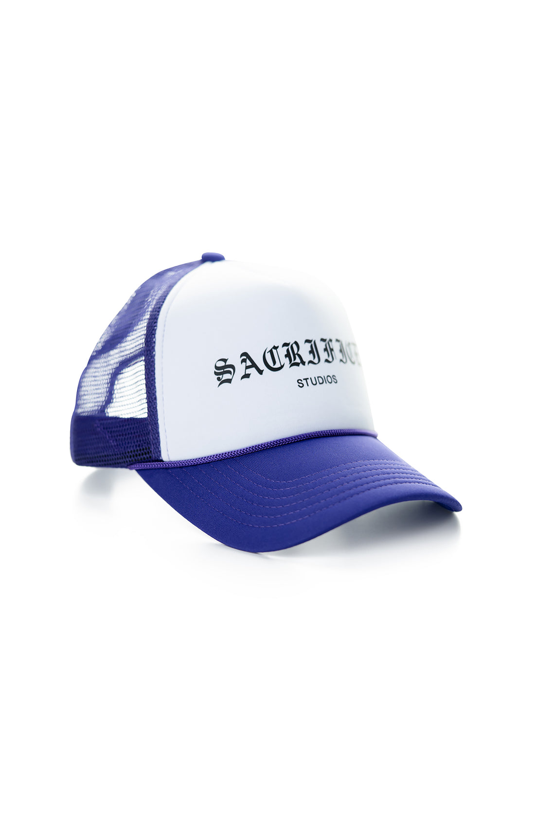 A sleek and stylish trucker hat with bold black graphic print. Expertly crafted in Portugal with high-quality materials for durability. Easy to maintain, simply machine wash and hang to dry. Elevate your fashion game with this unique and fashionable accessory.