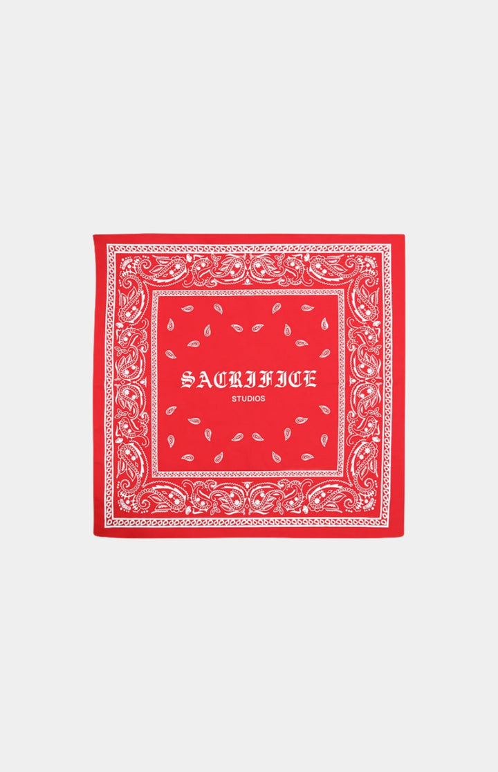 Premium bandana featuring a bold white graphic print. Expertly crafted in Portugal. Located in Dubai. 