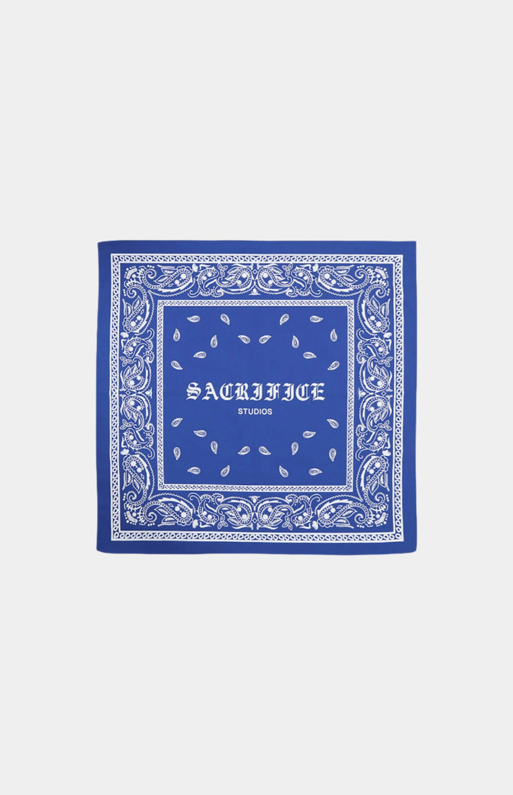 Premium bandana featuring a bold white graphic print. Expertly crafted in Portugal. Located in Dubai. 