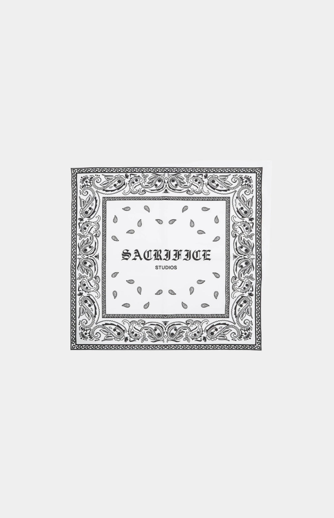Premium bandana featuring a bold white graphic print. Expertly crafted in Portugal. Located in Dubai. 